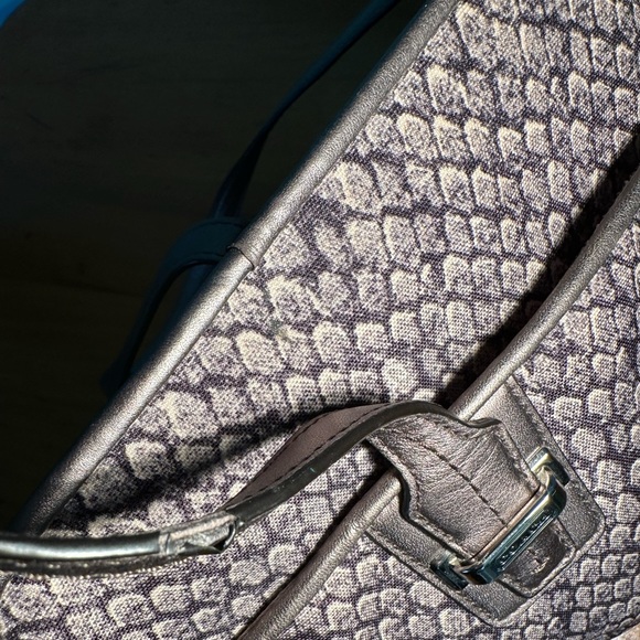 Coach Taylor Alexis Carryall Satchel Gunmetal Gray Snake Print Tote Bag F26034 - Picture 14 of 17